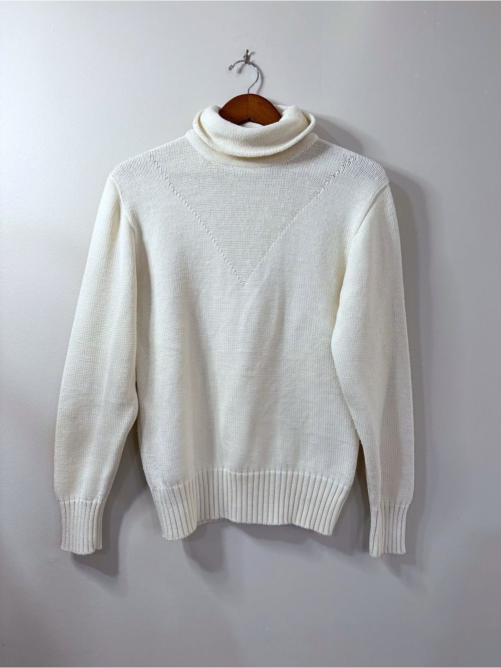 Vintage Bogner Ivory Turtleneck Wool Blend Sweater Women's L Ski Preppy Gorpcore